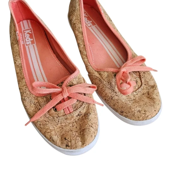 Keds Women's Cork and Pink Slip On Flat Sneakers Shoes Size 9.5 - Picture 6 of 7